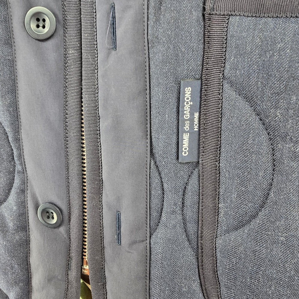 Comme Des Garçons Homme Quilted Vest Mens Small Full Zip Blue Camo Made In Japan - Picture 4 of 15